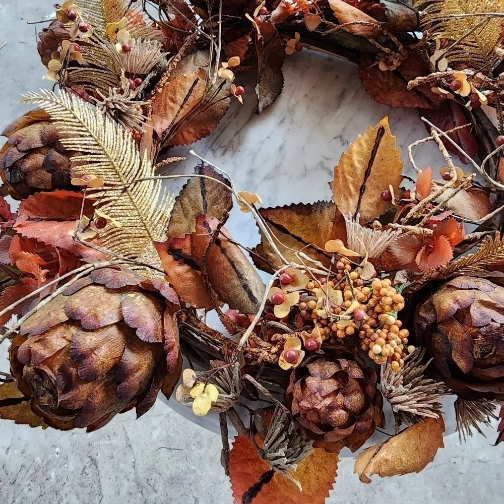 Fall Harvest abundant artichoke wreath 20